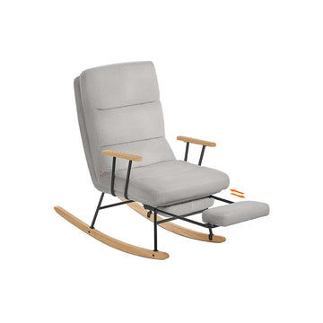 Verstelbare schommelstoel - relaxstoel - glijstoel - grijs - 97 x 67 x 100 cm