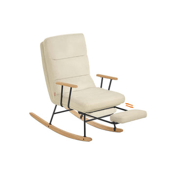 Verstelbare schommelstoel - relaxstoel - lounge stoel - schuimvulling - 97x67x100 cm - bruin