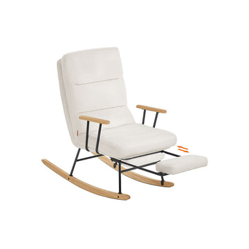 Schommelstoel met schuimvulling, wit, 97 x 67 x 100 cm