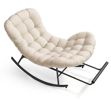 Schommelstoel met afneembaar kussen | Beige | 85x118x85 cm