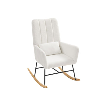 Schommelstoel - fleece fauteuil - armleuningen - 89,5 x 67,5 x 106 cm
