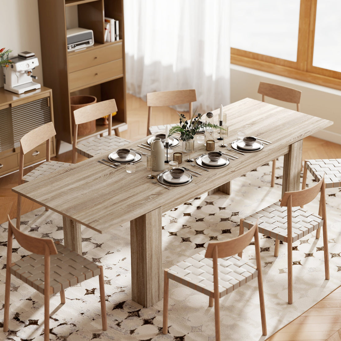 Uitschuifbare eettafel 6-10 personen | Kleur: Bruin | Afmetingen: 90x180x76.6 cm