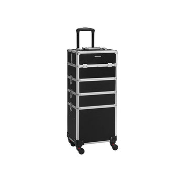 Make-uptrolley op wielen - MDF - zwart - 35 x 25 x 82,5 cm