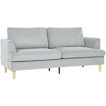3-zitsbank met armleuningen, corduroy | Kleur: Lichtgrijs | Afmetingen: 188x80x86 cm