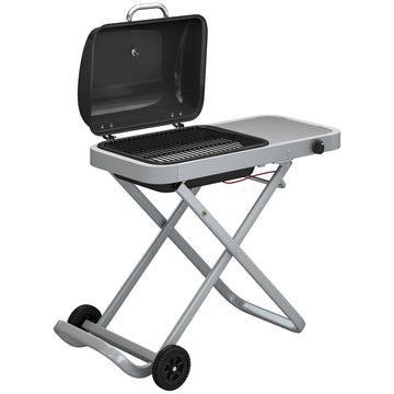 Draagbare gasbarbecue 1-pits 2,5 kW | Kleur: Zwart | Afmetingen: 109x55x89 cm