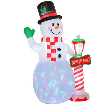 Opblaasbare kerstdecoratie sneeuwpop 240 cm | Kleur: Wit | Afmetingen: 103x164x240 cm
