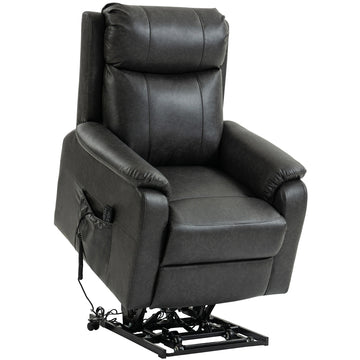 Elektrische relaxstoel met liftfunctie en dubbele motor | Kleur: Zwart | Afmetingen: 87x96x105 cm