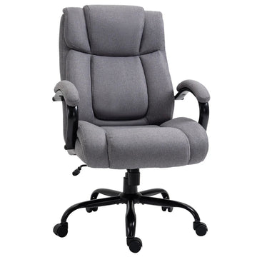 Ergonomische bureaustoel, extra breed | Kleur: Lichtgrijs | Afmetingen: 72.5x83x110-118 cm