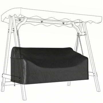 3-zits schommelhoes 420D Oxford, waterdicht | Kleur: Zwart | Afmetingen: 76x185x81 cm