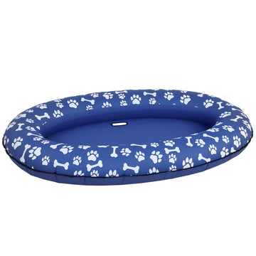 Opblaasbaar hondenbootje met handgrepen | Kleur: Blauw | Afmetingen: 155x104x25 cm