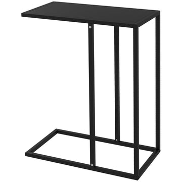 C-vormige bijzettafel - Laptoptafel voor bank | Kleur: Zwart | Afmetingen: 46x26x60 cm