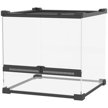 Glazen terrarium voor reptielen en amfibieën | Kleur: Zwart, transparant