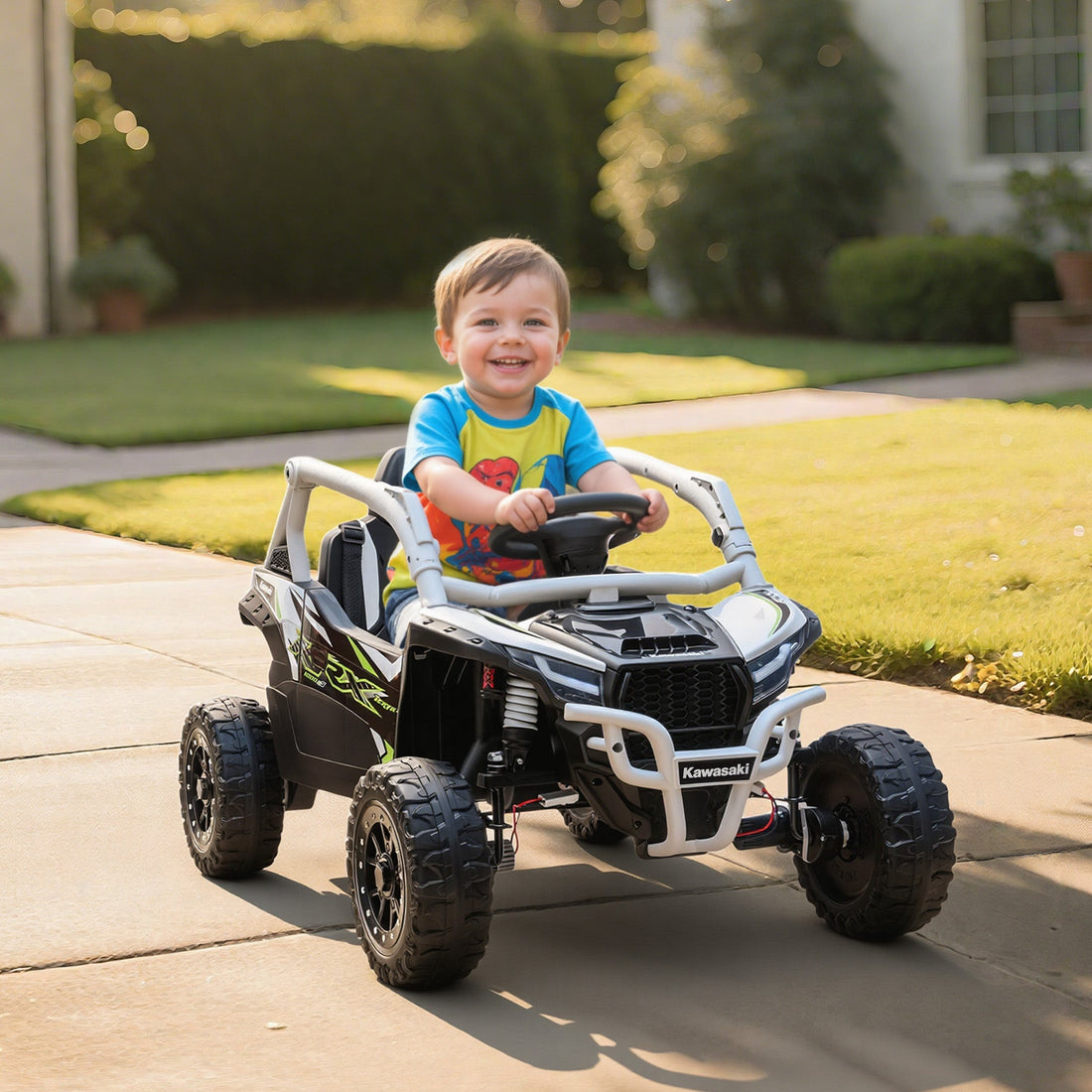 12V Elektro-Kinderauto UTV | Fernbedienung | Farbe: Grau, Schwarz | Abmessungen: 64x100x56 cm