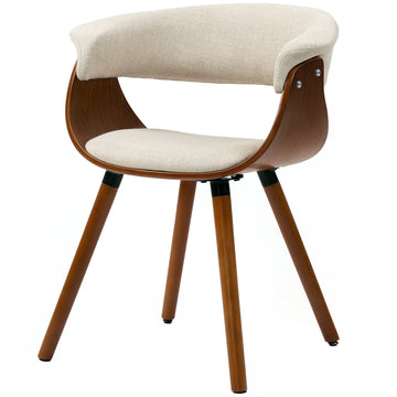 Eetkamerstoel met linnenlook | Kleur: Bruin | Afmetingen: 62x55x75 cm