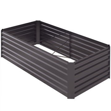 Verhoogde plantenbak - Gegalvaniseerd stalen kweekbed | Kleur: Grijs | Afmetingen: 90x180x59 cm
