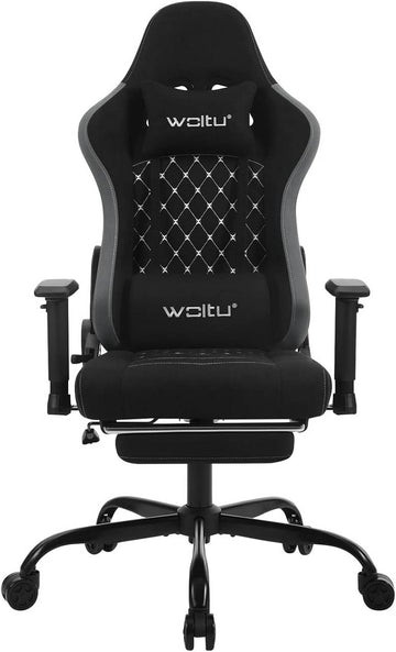 Massage gamingstoel met lendenkussen | Zwart/grijs/wit of blauw/wit/goud