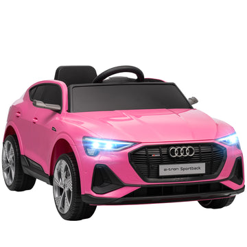Audi e-tron kinderauto 12V met afstandsbediening | Kleur: Roze | Afmetingen: 60x108x47 cm