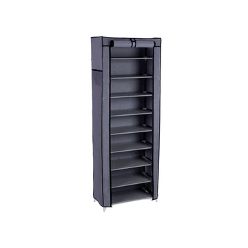Schoenenrek voor 27 paar schoenen, vliesstof, grijs, 58 x 160 x 28 cm