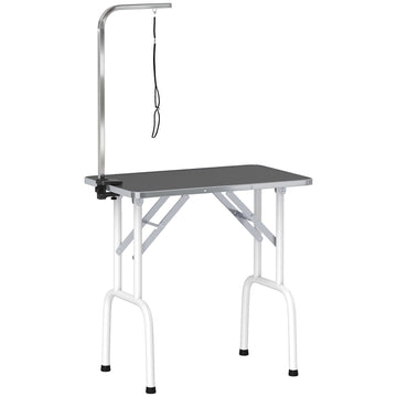 Inklapbare hondentrimtafel met verstelbare arm | Kleur: Zwart | Afmetingen: 81x48.5x80 cm