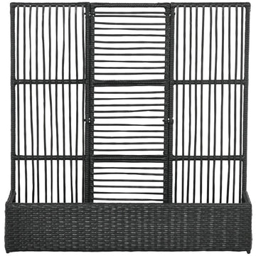 Plantenbak met Trellis - Gevlochten PE Rattan | Kleur: Bruin | Afmetingen: 103x103x29 cm