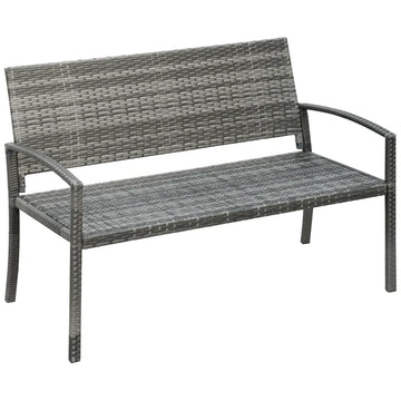 Rotan tuinbank voor 2 personen - Bruin | Kleur: Bruin | Afmetingen: 122x60x87 cm