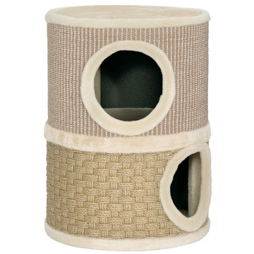 Kattenkrabton met 2 verdiepingen | Kleur: Bruin | Afmetingen: 35.5x35.5x49 cm