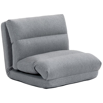 Multifunctionele vloerstoel - Verstelbare relaxstoel | Kleur: Grijs | Afmetingen: 70x41x56 cm