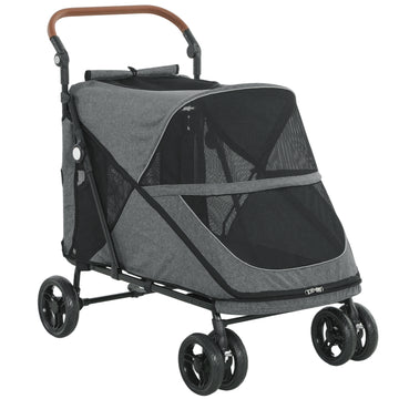 Hondenbuggy voor grote honden tot 30 kg | Kleur: Grijs | Afmetingen: 64,5x100x108 cm