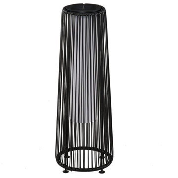 Solar tuinlamp met rotanlook | Kleur: Zwart | Afmetingen: 21,5x21,5x61 cm