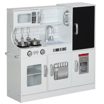 Kinderkeuken met accessoires | Kleur: Wit, zwart | Afmetingen: 83.8x26.8x81 cm