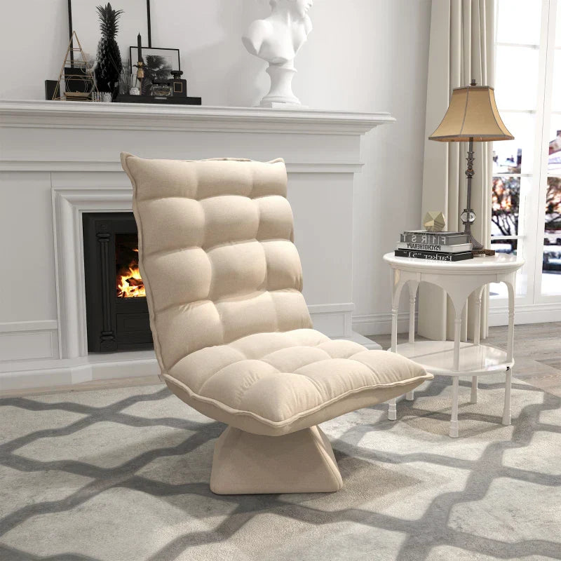 Drehbares Bodens Sofa - Verstellbarer Bodenstuhl | Farbe: Beige | Maße: 70x62x95 cm
