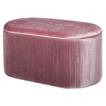 Opbergbank met fluwelen zitting | Kleur: Roze | Afmetingen: 81x40x41 cm
