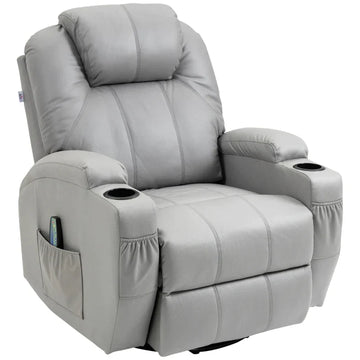 Massagestoel met massagefunctie en voetensteun | Kleur: Grijs | Afmetingen: 99x89x106 cm