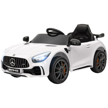 Mercedes-Benz AMG GTR elektrische kinderauto | Kleur: Wit | Afmetingen: 67x108x46 cm