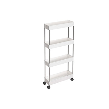 4-laags serveerwagen - opbergwagen - organizerrek - wit - 40x13,5x86 cm