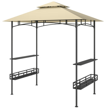 Grillpaviljoen - BBQ-tent voor buiten | Kleur: Bruin | Afmetingen: 150x240x257 cm