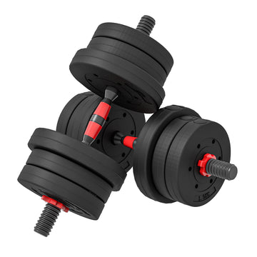 Verstelbare halterset 20 kg 2-in-1 - Dumbbell en halterstang | Kleur: Zwart