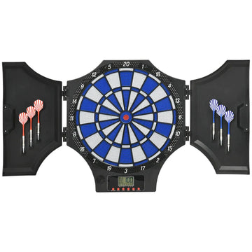 Elektronisch dartbord met LCD-display en 31 spellen | Kleur: Zwart/Rood | Afmetingen: 45x4x83 cm