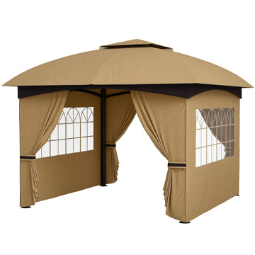 Biertent met Ventilatiedak en Stalen Frame | Kleur: Bruin | Afmetingen: 335x335x285 cm
