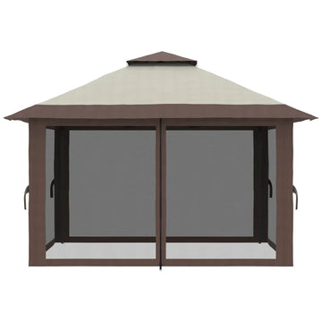 Opvouwbaar paviljoen - Partytent | Kleur: Beige | Afmetingen: 392x392x283 cm
