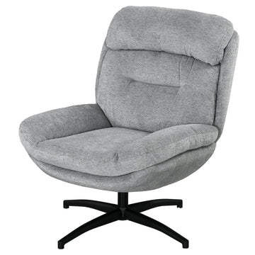 Draaibare lounge fauteuil - Chenille stoel | Kleur: Grijs | Afmetingen: 79x91x98 cm