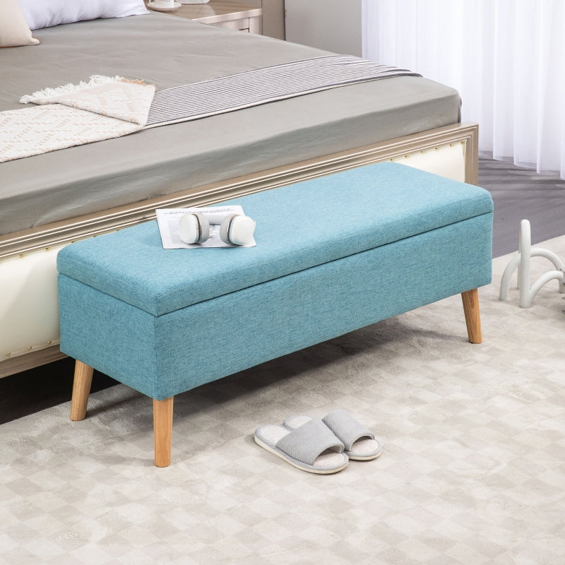 Sitzbank mit Stauraum - Sitztruhe | Farbe: Blau | Maße: 110x39x45 cm