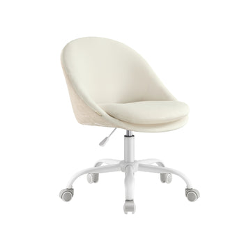 Bureaustoel verstelbaar met gewatteerd kussen | Cremewit | 60x60x80-90 cm