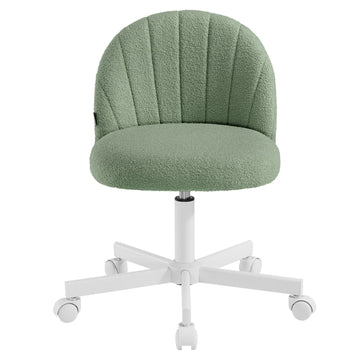 Make-upstoel en bureaustoel met teddyfleece | Groen | 60x60x70,5-83,5 cm
