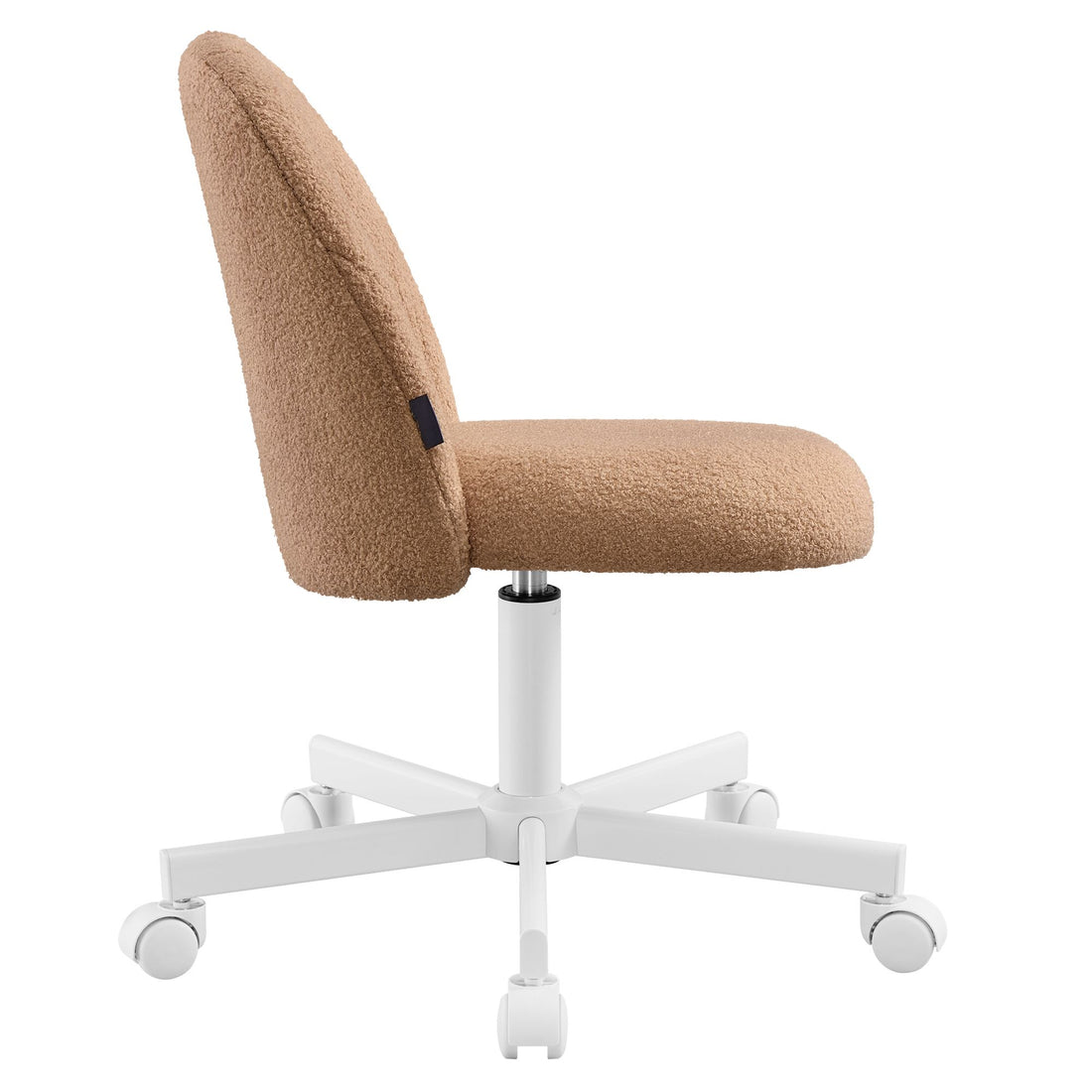 Make-upstoel, bureaustoel met teddyfleece | Karamelbruin | 60x60x70,5-83,5 cm
