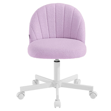 Make-upstoel bureaustoel met teddyfleece | Lila | 60x60x70,5-83,5 cm