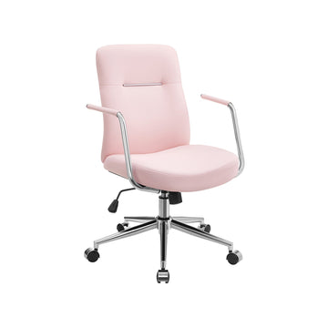 Ergonomische bureaustoel pastelroze - stalen frame - PU-bekleding - verstelbare hoogte