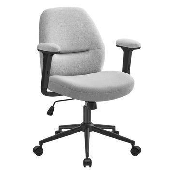 Ergonomische bureaustoel met verstelbare armleuningen - lichtgrijs - PU/staal