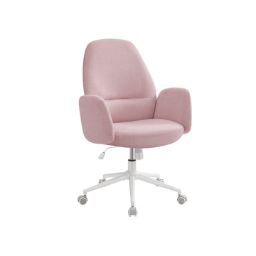 Ergonomische bureaustoel, draaibaar, verstelbaar, met armleuningen - pastelroze, 70x70x101-109 cm