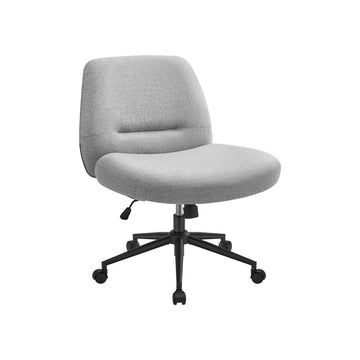 Brede ergonomische bureaustoel, grijs, stalen frame, verstelbare hoogte, 70 x 70 x (82-90) cm
